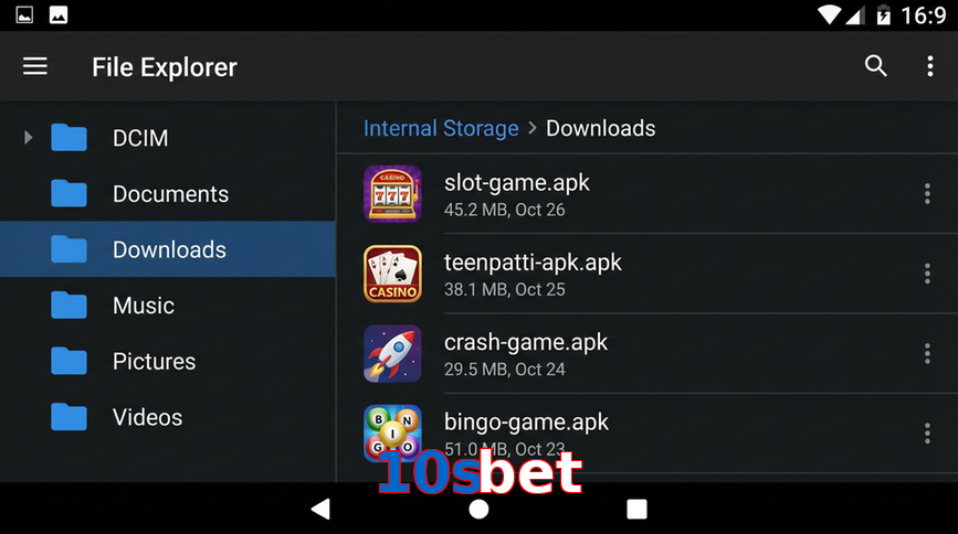 Main screen of 10Sbet gameapk page for PK players