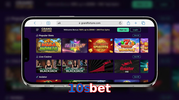 Main screen of 10Sbet ios page for PK players